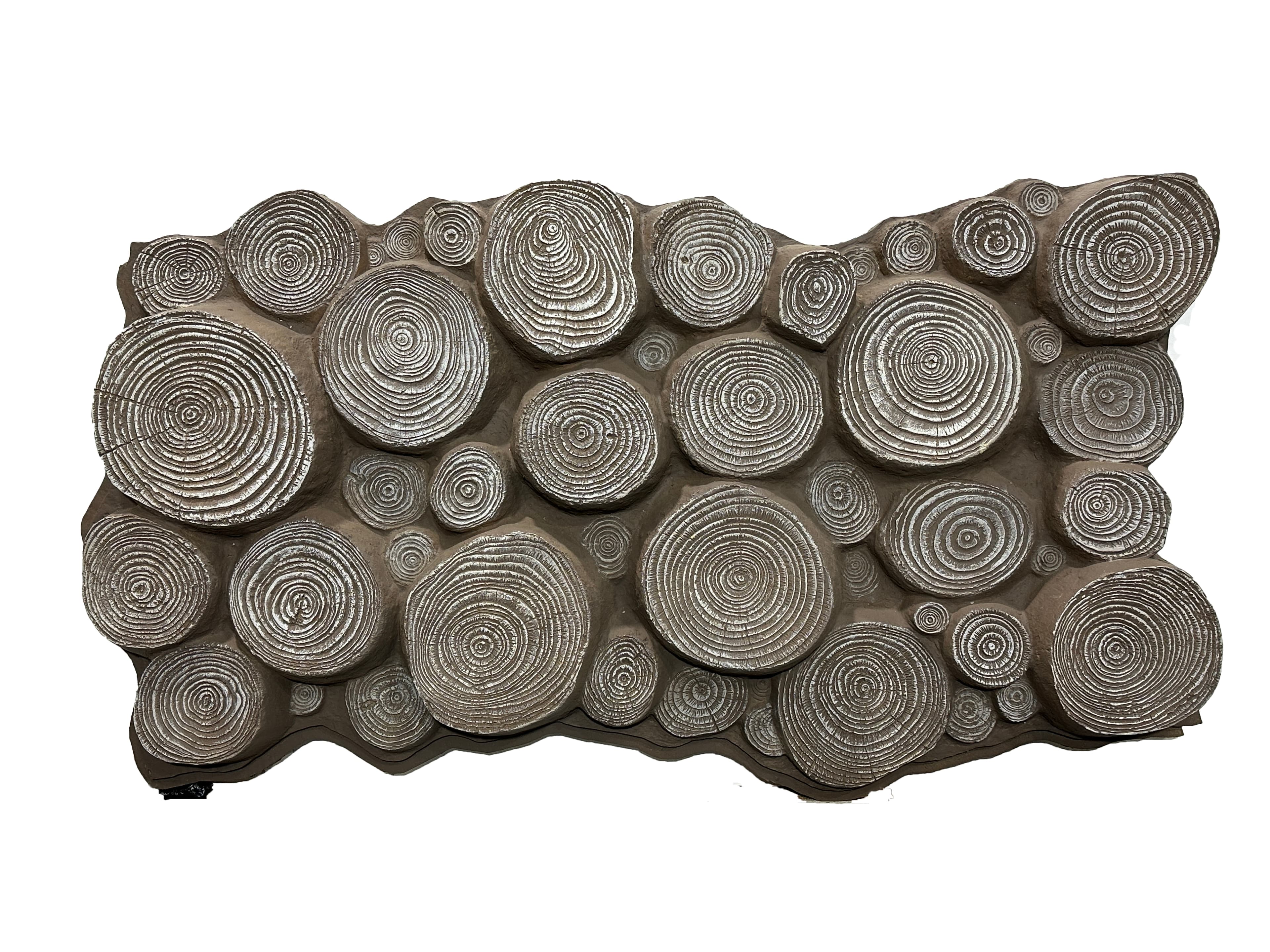 PU Round Log Panel Faux Wood Cross Section Wall Cladding 5